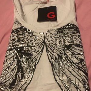 Brand new G by guess tank top. Angel wings large